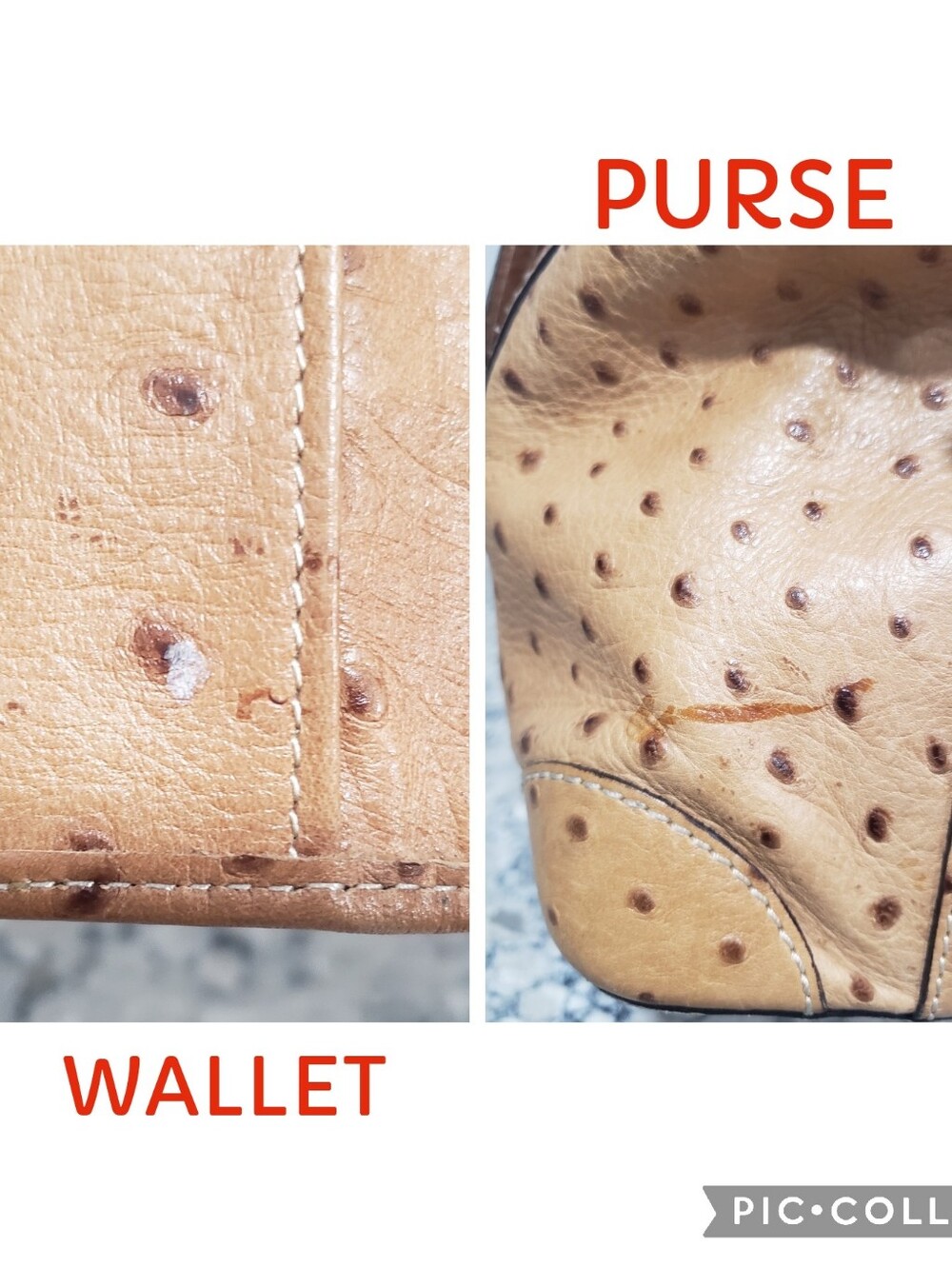 DOONEY & BOURKE Ostrich Embossed Leather Shoulder Satchel Set In Peanut - Picture 15 of 16